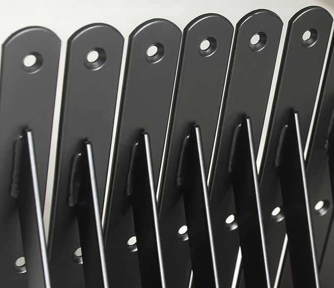 4 Pack L10 x H 8" Black Heavy Duty Shelf Brackets with Screws Metal Shelf Brackets Shelf Support Angle Brackets for Shelves L Brackets Heavy Duty Floating Shelf
