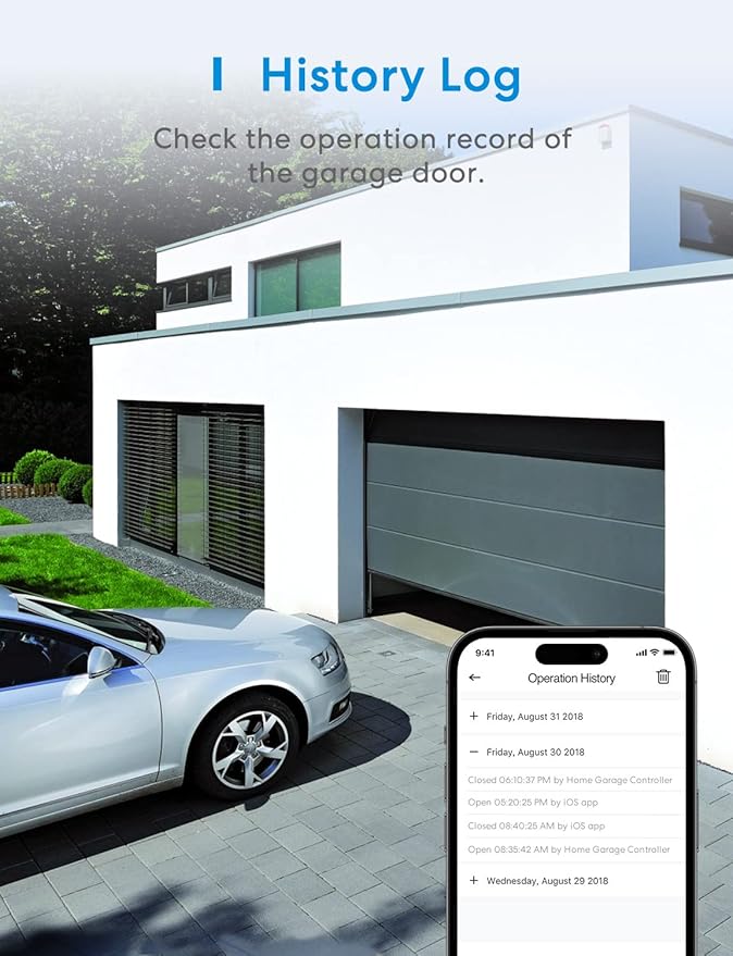 Smart Garage Door Opener Remote with External Antenna, Up to 3 Single Doors, Compatible with Apple HomeKit, Amazon Alexa,SmartThings, Google Assistant