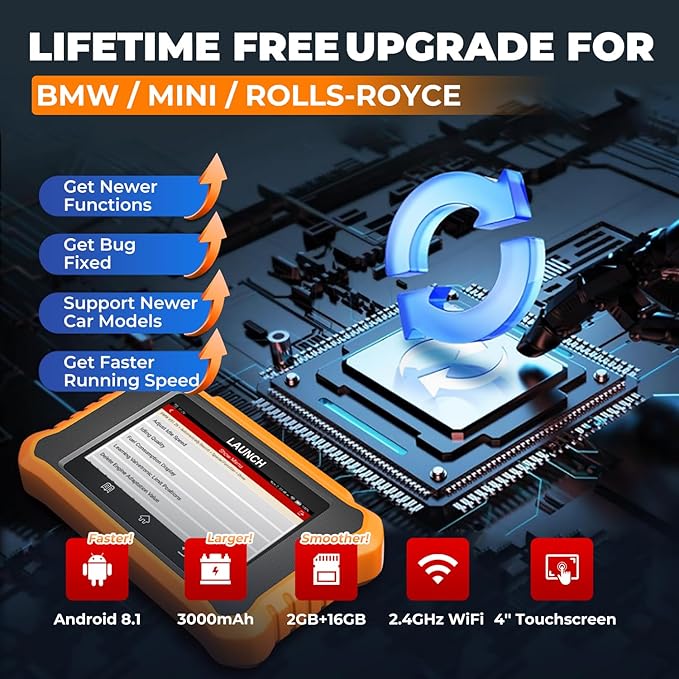 LAUNCH Creader Elite V2.0 for BMW OBD2 Scanner, 2025 Full Systems Bi-Directional Scan Tool, All Reset Services, ECU Coding, Battery Registration Tool for BMW Mini RR, Lifetime Free Update, Auto VIN