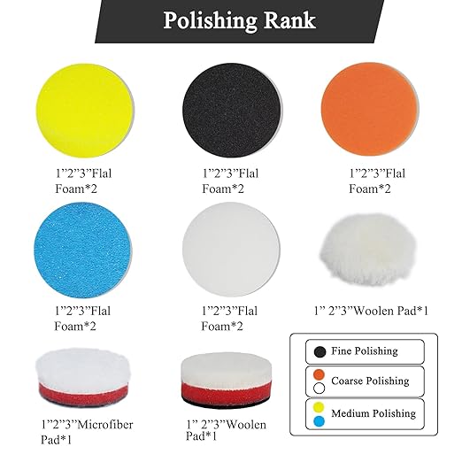 Car Foam Polishing Buffing Kit,Polishing Buffing Pads,Wool Pads,Polishing & Buffing Wheels,for Headlights & Car Body Car Foam Car Wax & Buffer Kits (44)