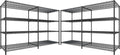 REIBII 81.5''W Storage Shelves 3680LBS Garage Shelving Heavy Duty 4 Tier Metal Shelving Unit Adjustable Wire Shelf and Storage Pantry Shelves for Kitchen Garage, 81.5Wx23.62Dx70.86H，Black, 2PCS