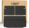 LASFIT Backrest & Cargo Mat for Mitsubishi Outlander 2022-2025 (Not Fit PHEV or Sport Models), Custom Fit All-Weather TPE Rubber Trunk Mat for Mitsubishi Accessories, Waterproof, Easy to Clean, Black
