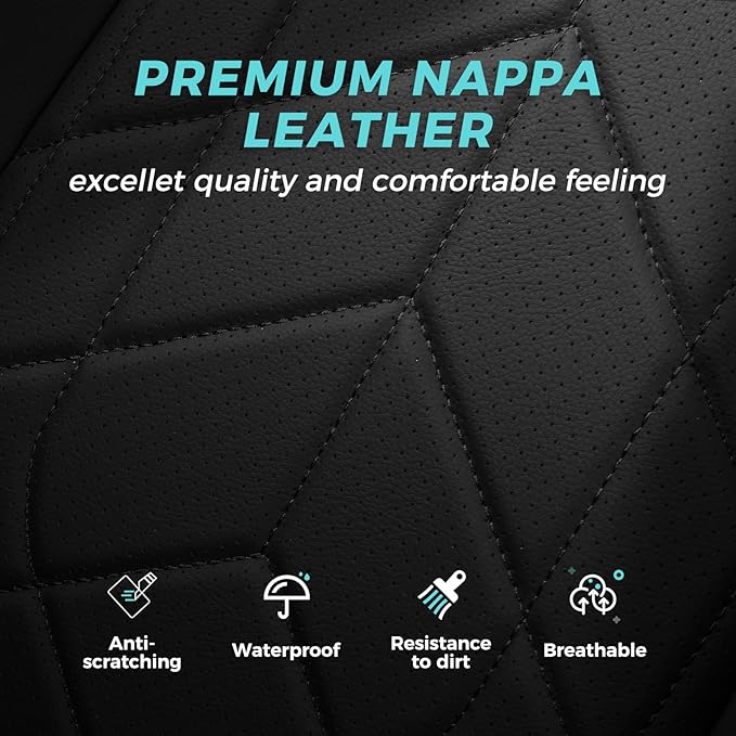 for Honda CRV Seat Covers Custom Fit 2017-2022 EXL EX LX Sport,Touring,Hybrid - Luxury Waterproof Leather Car Seat Covers Full Set - Black