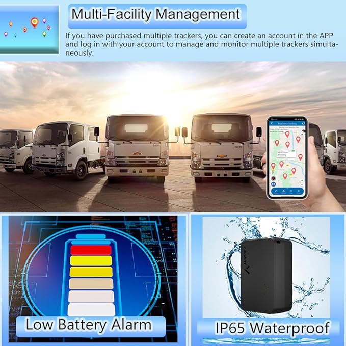 Small GPS Tracker for Vehicles Magnetic 60 Days Long Battery Life, Rastreador GPS para Carros Mini Tracking Devices for Cars Hidden Real-time Tracking Low Subscription Locator Anti-Theft TK903