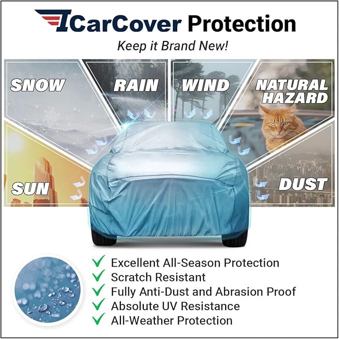 iCarCover Premium Car Cover for 1985-1988 Buick Somerset Heavy Duty Waterproof All-Weather Automobiles Custom Fit Indoor Outdoor UV Snow Protection Covers with Straps and Bag