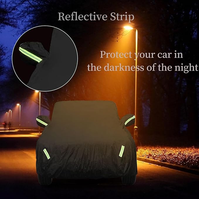 Waterproof Car Cover for Chevrolet Camaro 2010-2022 240T Outdoor Full Car Cover All Weather, 6 Layers All Weather Custom-fit Camaro Car Cover with Zipper Door for Snow Rain Dust Hail Protection