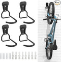Bike Wall Mount with Fixed Hook, [4 Pack] Heavy Duty Bike Storage Rack, Bike Rack Vertical Stand for Garage - Easily Hang/Detach - with Screws Iron Bike Hanger Brackets
