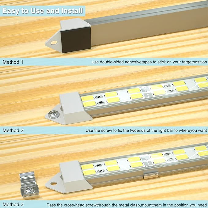12V LED Light Bar Waterproof, 12V LED Light Strip 54 LEDs 7000K White Color Enclosed Trailer Interior DIY Cabinet LED Light Strip for Car,Trailer,Motorhome,Van,RV,Truck Bed Lights(4 Pack)
