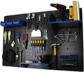 Wall Control Pegboard Organizer 4 ft. Metal Pegboard Standard Tool Storage Kit with Black Toolboard and Blue Accessories