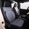 Car Seat Covers Full Set Custom Fit for Jeep Wrangler JL 2 Door 2018 2019 2020 2021 2022 2023 2024 Sport, Sport S,Willys, Rubicon, Rubicon X, Durable Faux Leather, Waterproof (Black+Gray)