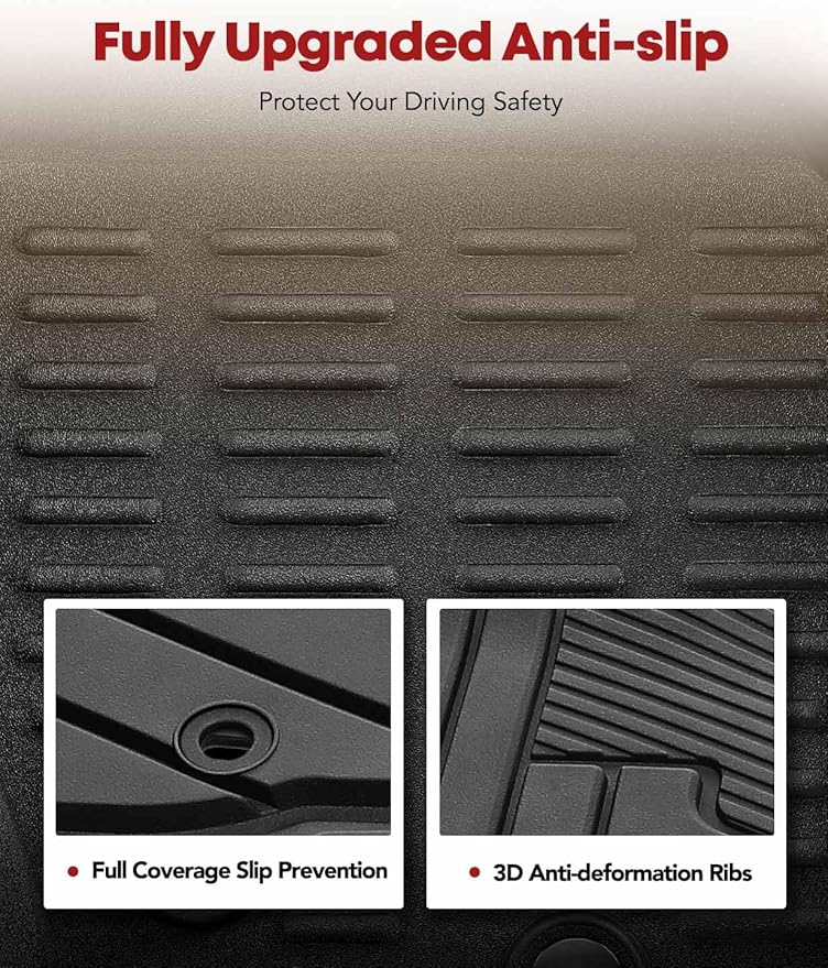 YHTAUTO Floor Mats Fit 2016-2020 Toyota Tacoma Access Cab, TPE All Weather Car Mats Waterproof Anti-Slip Odorless Floor Liner, Interior Car Accessories Front & 2nd Row Liner