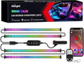 Nilight 4PCS Interior Car Strip Lights Cigarette Lighter Dream Color RGB-IC 12V DC with App Remote Control Multicolor Under Car Dash Lighting 2 Lines Design Music Sync Mode for Cars Truck ATV UTV