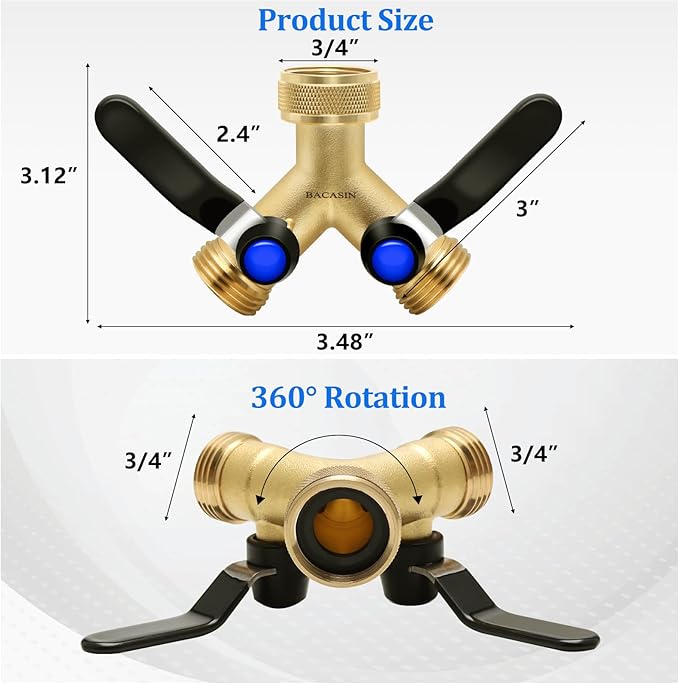 2 Pack Hose Splitter 2 Way Heavy Duty