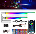 2025 Upgraded Acrylic Interior Car LED Strip Light with Self-Developed App Dreamcolor RGB 6 in 1 | Zone Control | Super Brighter LED Strips | Music Sync | 16M Colors Car Ambient Lighting