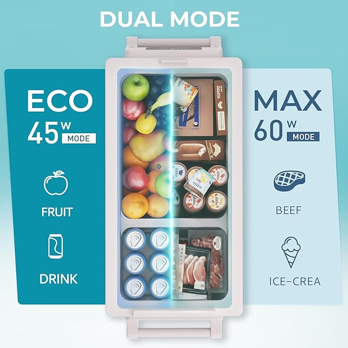 EUHOMY 12 Volt Refrigerator, 48QT(45L) Electric Cooler, 12V Fridge APP Control, 12V Cooler -4℉~68℉, Portable Freezer 12/24V DC 110-240V AC for Camping, Travel, Truck, Home