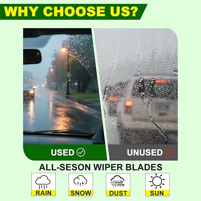 QUALITY 24in + 16in Premium All-Season Windshield Wiper Blades for Original Equipment Replacement(Set of 2)