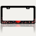 Red Moon Butterfly License Plate Frame Night Forest License Plate Holders Funny Stainless Steel Auto Accessory Bracket 2 Hole with Screws Universal Us Car License Plate Frames 6x12 Inch for Women Men