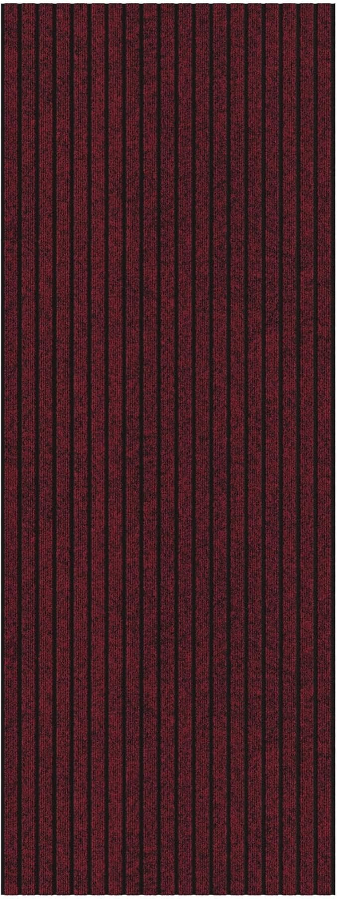 Ottomanson 2' x 6' Hallway Runner with Scraper Pile - Extra Durable Non-Slip Rug Mat for Indoor & Outdoor Use - Ideal for Kitchen, Entryway, Patio & Garage - High-Traffic Carpet, Red