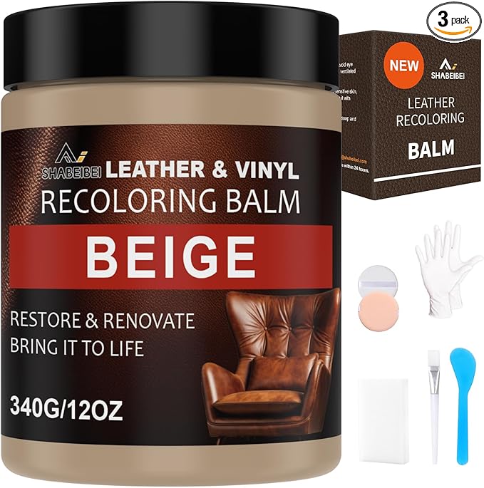 Leather Scratch Repair Balm-Leather Color Restorer for Couches Leather Scratch Remover for Carseat Boots Leather Couch Scratch Repair Couches (Beige)