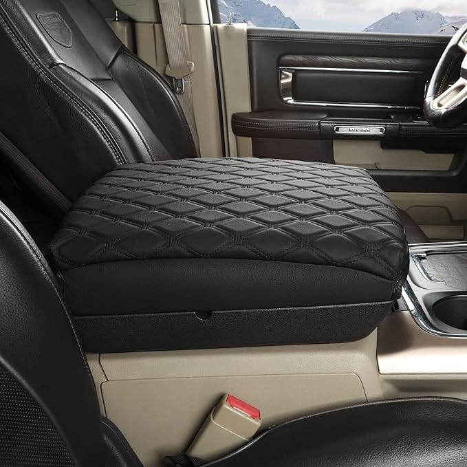 GIANT PANDA Center Console Cover Armrest Cover Cushion Fits Dodge RAM 1500 2500 3500 2009 2010 2011 2012 2013 2014 2015 2016 2017 2018, Scratch Resistant and Waterproof, Black
