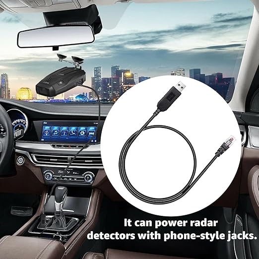 1.64Ft Radar Detector Cable - USB to RJ11 Plug Cable for Escort Radenso XP Uniden Beltronics Cobra Whistler - Premium Replacement Power Cord for Radar Detectors - Durable USB to RJ11 Connection