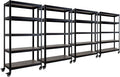 HOMEDANT House 5-Tier Metal Rolling Cart Shelf Rack Casters Heavy Duty Laminated Wheel Shelving Unit Adjustable Utility Storage Shelves Organizer Shelf Kitchen Garage 36.2" W x 16.5" D x 69.5" H 4Pack