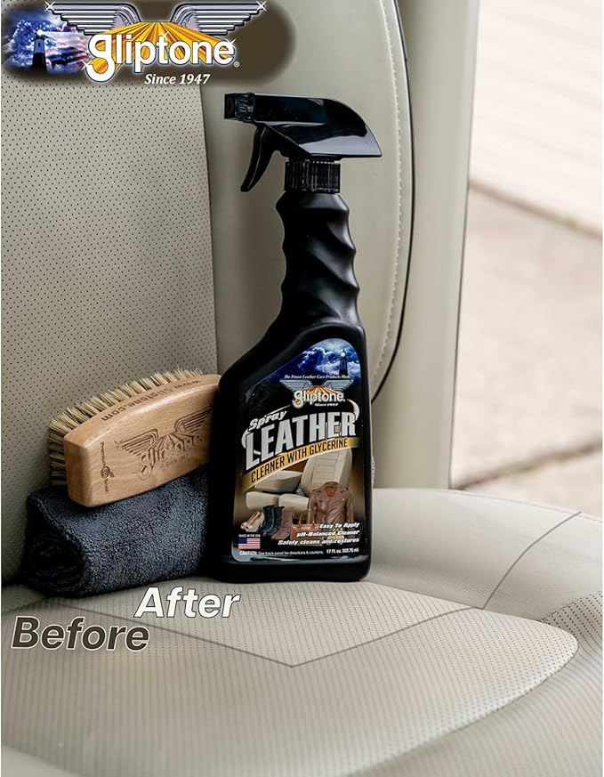 Spray Leather Cleaner with Glycerine Spray, pH Balanced, Safely Cleans and Restores, 17 fl oz