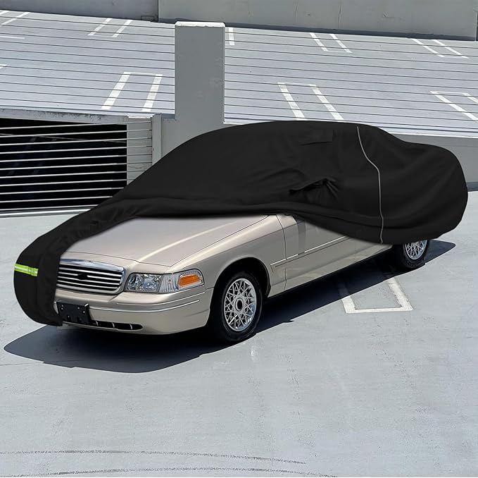 Car Cover Compatible with 1992-2012 Ford Crow Victoria, Custom Fit 300D Oxford with Cotton All Weather Full Car Cover
