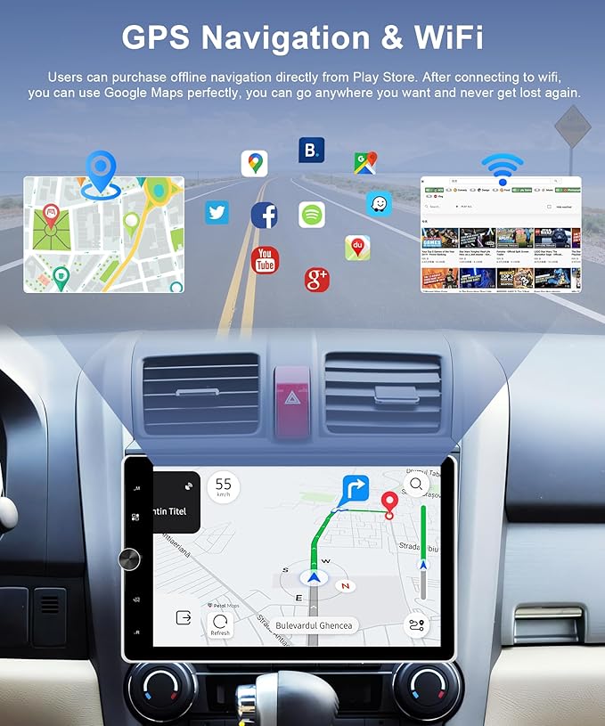 Motorized 2G+64G Single Din Radio with Wireless Carplay -10.4inch HD Vertical Rotatable Touch Screen- Wireless Android Auto FM/RDS EQ GPS Bluetooth with WiFi 50UIs USB MirrorLink Backup Camera