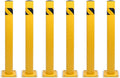 BISupply Safety Bollard Post Parking Barrier 6 Pack - 42in Yellow Pipe Bolt Down Bollard for Garage Lot