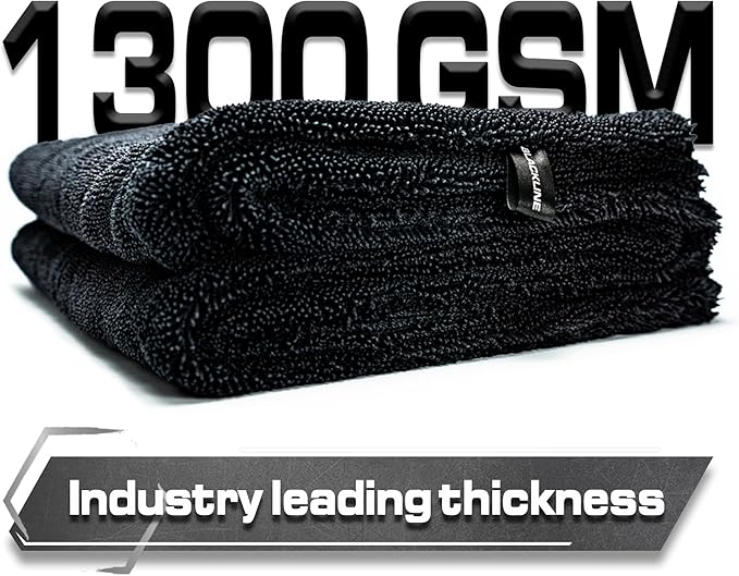 Blackline Car Drying Towel - 2ft x 3ft XL, Popular Pick Among Detailing Pros - 1300 GSM Microfiber - Absorbs Over 8lbs of Water - Leaves No Streaks, Spots or Scratches - Dries an Entire Vehicle