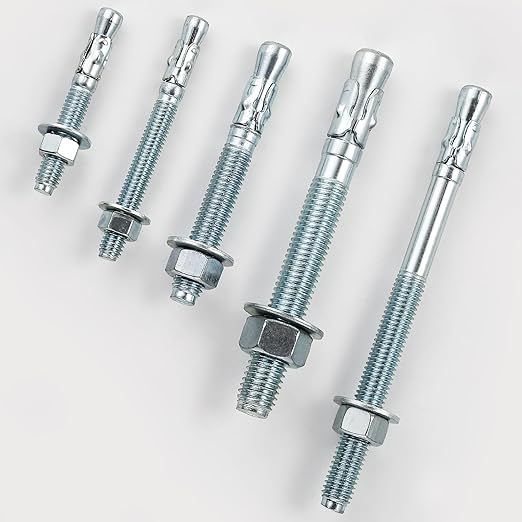 1/4x1-3/4 10Pcs Inch Standard Fasteners for Heavy-Duty Zinc Wedge Anchors for Cement and Concrete