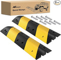 Nilight Rubber Speed Bump, 39.3" Heavy Duty 2 Channel Cable Protector Speed Humps for Garage Gravel Roads Asphalt Concrete, 19000 lbs Load Capacity, 2-Pack