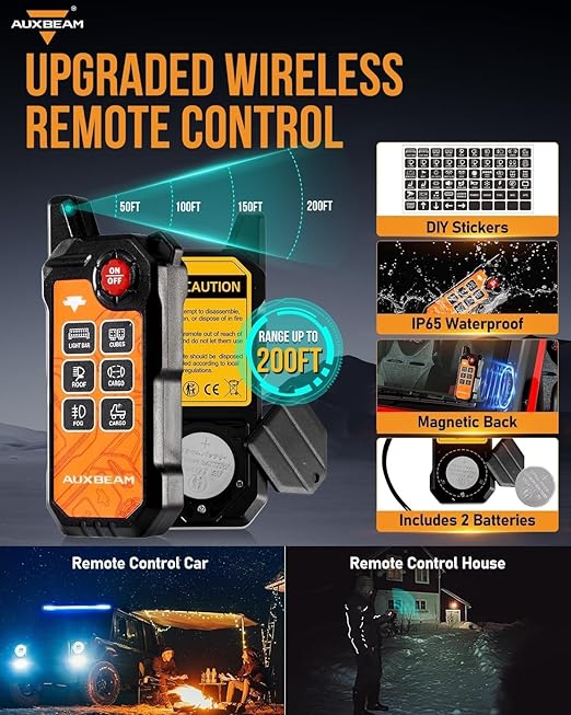 Auxbeam 6 Gang Slim Switch Panel Bluetooth RGB AS-600 with APP&Remote Control Toggle Momentary Pulsed Switch Pod Off Backlight for Truck Offroad UTV ATV Car Marine 12-24V Waterproof, 2 Years Warranty