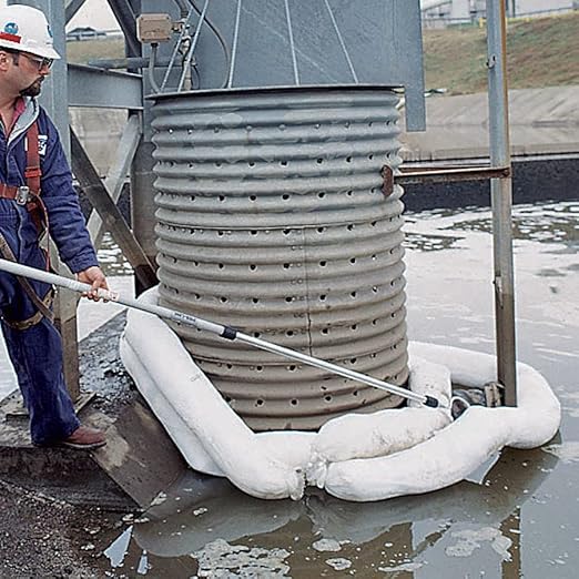 PIG Oil Boom - Oil-Only Absorbent Boom - 2 Pack - 5" x 20' Boom - Absorbs up to 12 gallons per Boom - BOM408