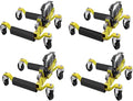 4 Pcs Car Wheel Dolly with Hydraulic Tire Jack, 1500LBS Capacity Trailer Dolly for Vehicle Positioning for Truck RV Trailer, Yellow