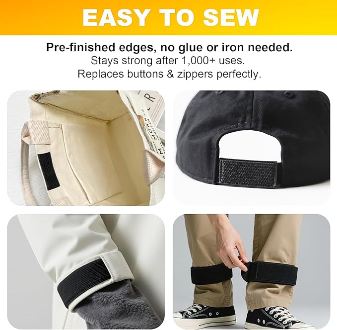 1.18" x 16' Heavy-Duty Fastening & Super Anti-Slip Cinch Straps with 22 Buckles, Black Nylon Hook and Loop, Reusable for Organization & Storage