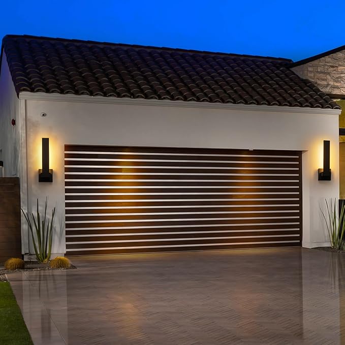 Modern Outdoor Wall Lights 15.5" LED Exterior Lighting Fixtures Patio Wall Lights Fixture Waterproof Outside Wall Sconces for Porch Yard Front Door Garage