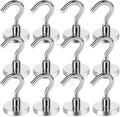 LOVIMAG Strong Magnetic Hooks, 40LBS Neodymium Magnets with Hooks Magnetic Hooks Cruise for Refrigerator, Powerful Magnet Hooks Magnetic Hanger for Hanging, Grill, Locker,Kitchen, Metal Door-12 Pack