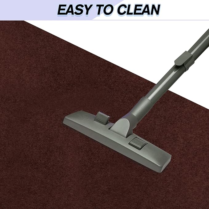 Custom Size Backed Non-Slip Area Rugs Runner, Easy Clean, Waterproof Runner Rugs for Hallway Entryway, Kitchen, Laundry, 4FT x 58FT, Brown