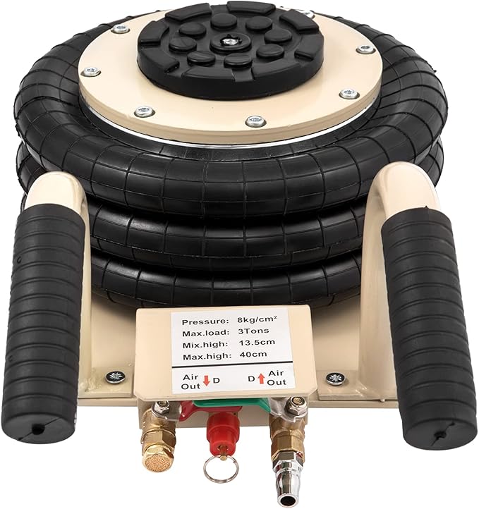 CXRCY 3 Ton Air Jack for Cars & Trucks - 6600LBS Capacity Pneumatic Airbag Jack with Short Handle, Fast Lifting up to 16 Inch for Cars,Trucks (White Triple Bag Air Jack)