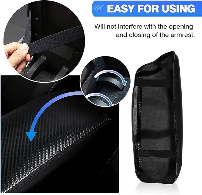 Autorder Center Console Cover for Hyundai Sonata 2020 2021 2022 2023 Accessories Carbon Fiber Armrest Cover Anti-Scratch Middle Console Pad Leather Armrest Protector