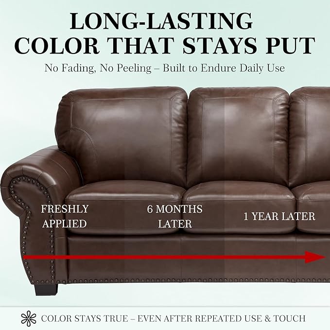 Leather Color Restorer, Leather Recoloring Balm, Scratch Remover, Leather Dye, Leather Paint, Leather Repair Kit for Furniture Couches Car Seats Shoes Bags, Black