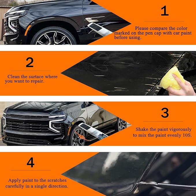 Black(GBA/WA8555) Touch Up Paint Compatible with Chevrolet, Car Paint Pen Scratch Repair Two-In-One Touch Up Paint, Premium Car Scratch Remover for Deep Scratches