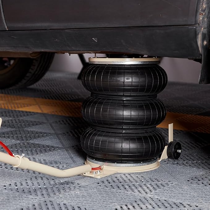 VEVOR Air Jack, 3T / 6600 lbs Triple Bag Air Jack, Airbag Jack with Six Steel Pipes, Lift up to 17.7 inch/450 mm, 3-5 s Fast Lifting Pneumatic Jack, with Long Handles for Car, Garage, Repair