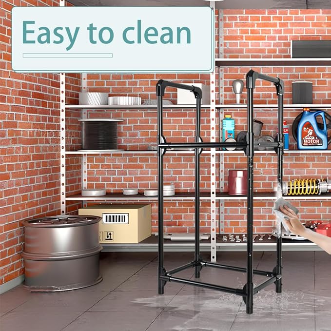 Hershii Tire Storage Rack Standing Garage Storage Shelf Organizer for Indoor Outdoor Use - Black, 22.51'' X 14.16'' X 45.11''
