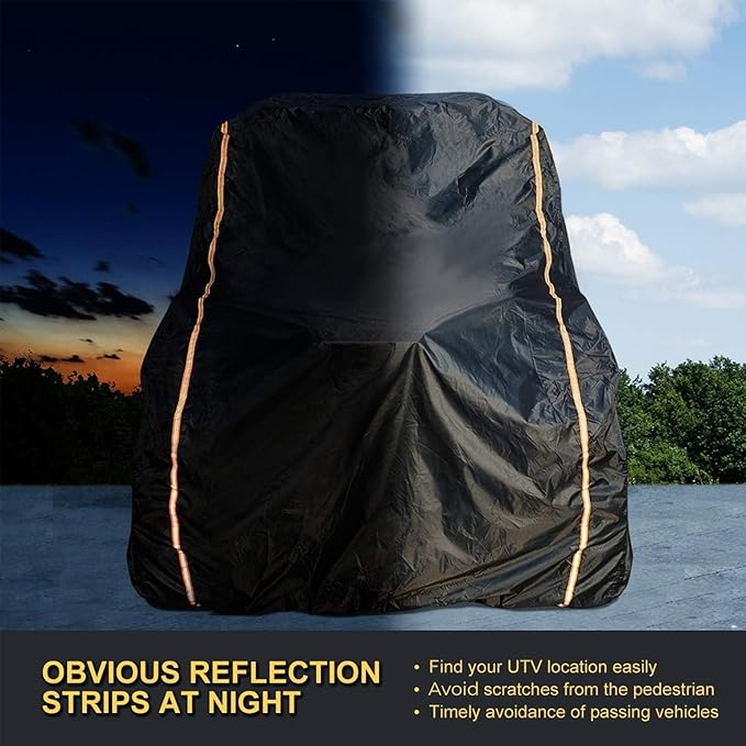 KEMIMOTO PRO XP Cover X3 Heavy Duty UTV Cover 2 Seater Large Size Compatible with Can-Am Maverick X3, Polaris RZR PRO XP, Talon, Commander, YXZ1000R, 2-3 Seater Reflective Strip Sturdy in Wind