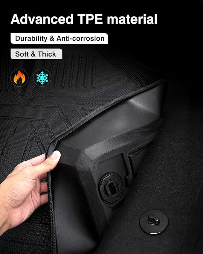 Powerty Floor Mats & Cargo Liner for 2021-2025 Jeep Wrangler 4XE 4 Door Accessories Floor Mats 2 Row Liner Set All Weather TPE 3D Floor Liners&Rear Cargo Mat (Not for JL/JK/4X4)