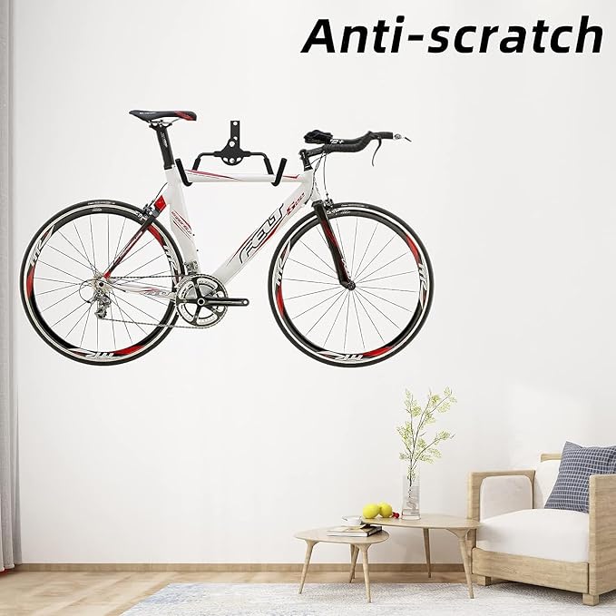 Foldable Bike Wall Mount Rack, Bicycle Rack Storage, Horizontal Bicycle Storage Hanger Adjustable Bike Hanging Hook, Heavy Duty Bike Rack Hook Holder Mounted Garage Indoor or Home （2 Pack）