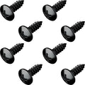 Black Oxide Stainless Steel License Plate Screws for License Plates, Frames, Covers - Durable & Rust Proof Licence Plate Screw Set for Front/Rear - Compatible with Ford Lincoln (Pack of 8)